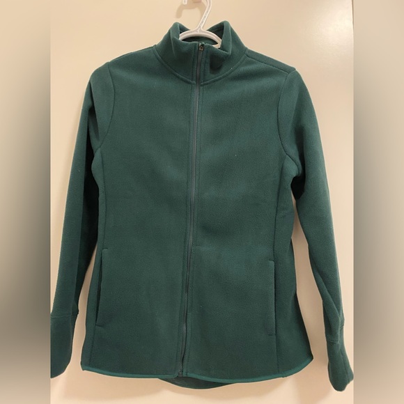 old navy green fleece zip-up - Picture 1 of 4